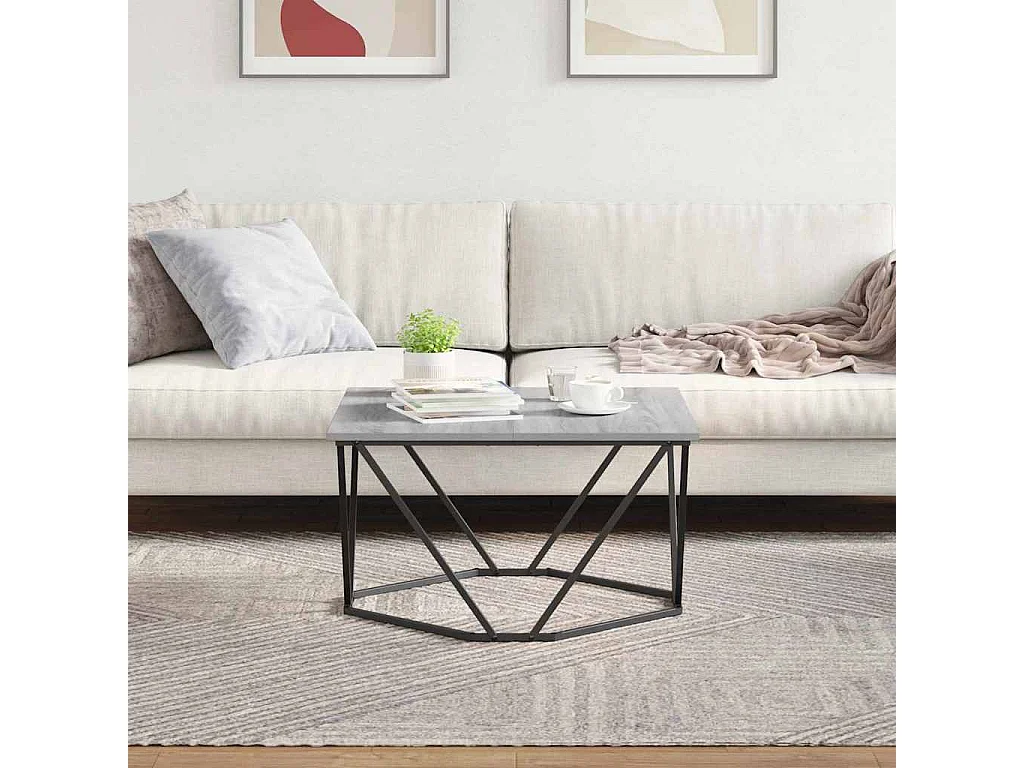 Table basse salon-Table d'appoint Grise Sonoma 80x80x45 cm en bois d'ingénierie SHL951