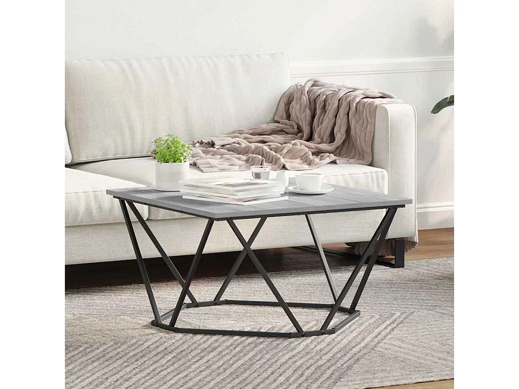 Table basse salon-Table d'appoint Grise Sonoma 80x80x45 cm en bois d'ingénierie SHL951