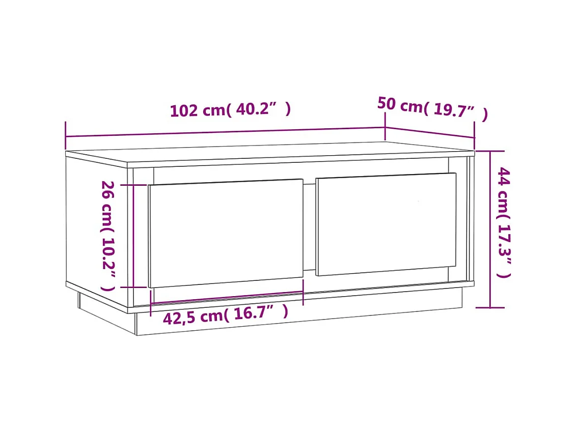 Mesa de centro | Mesa auxiliar madera contrachapada roble marrón 55x55x36,5 cm SHL485016