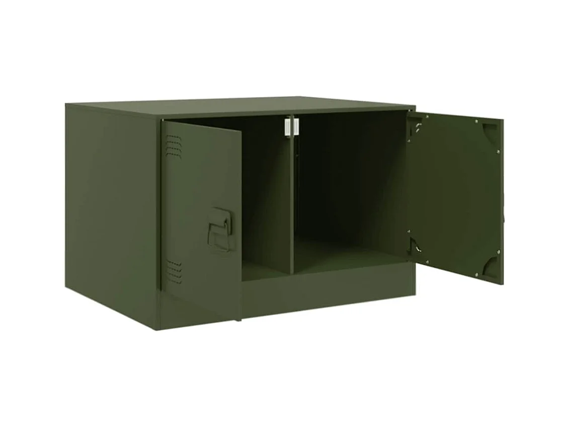 Mesa de centro | Mesa de apoio 67x50x44 cm aço verde azeitona