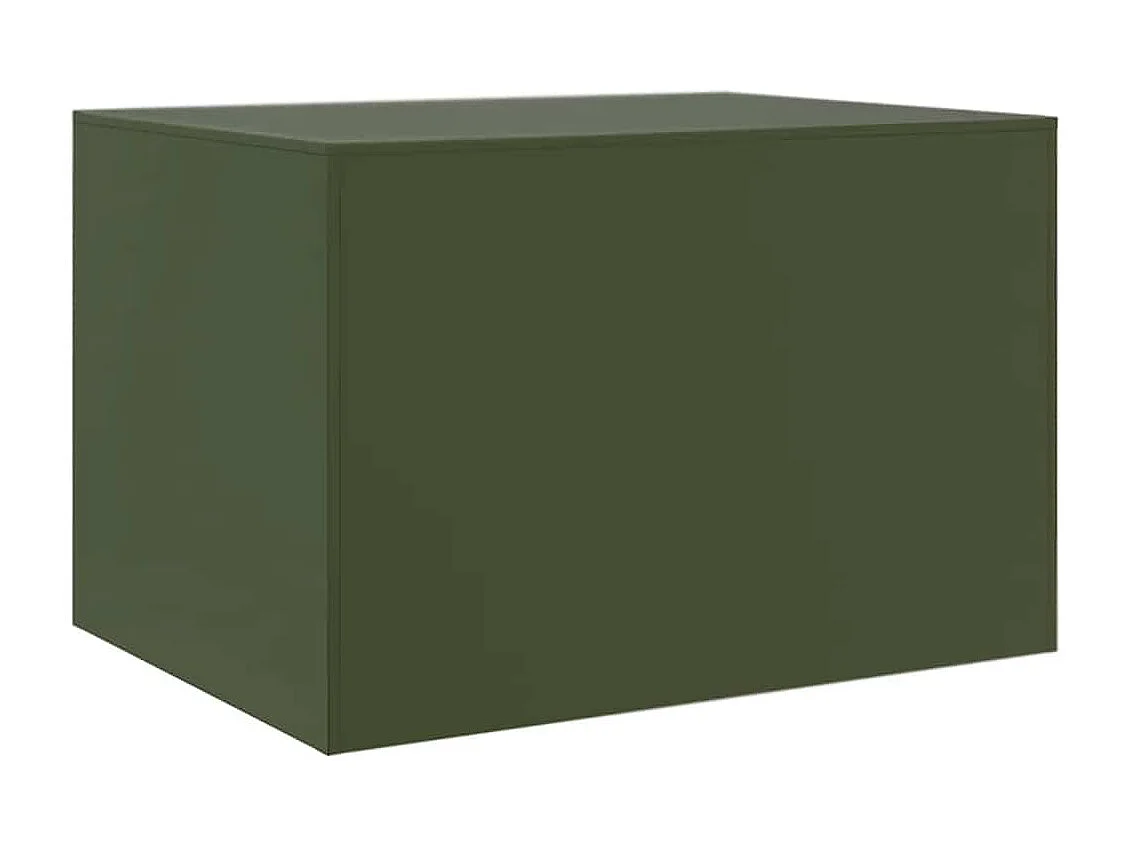 Table basse salon-Table d'appoint vert olive 67x50x44 cm acier SHL73456
