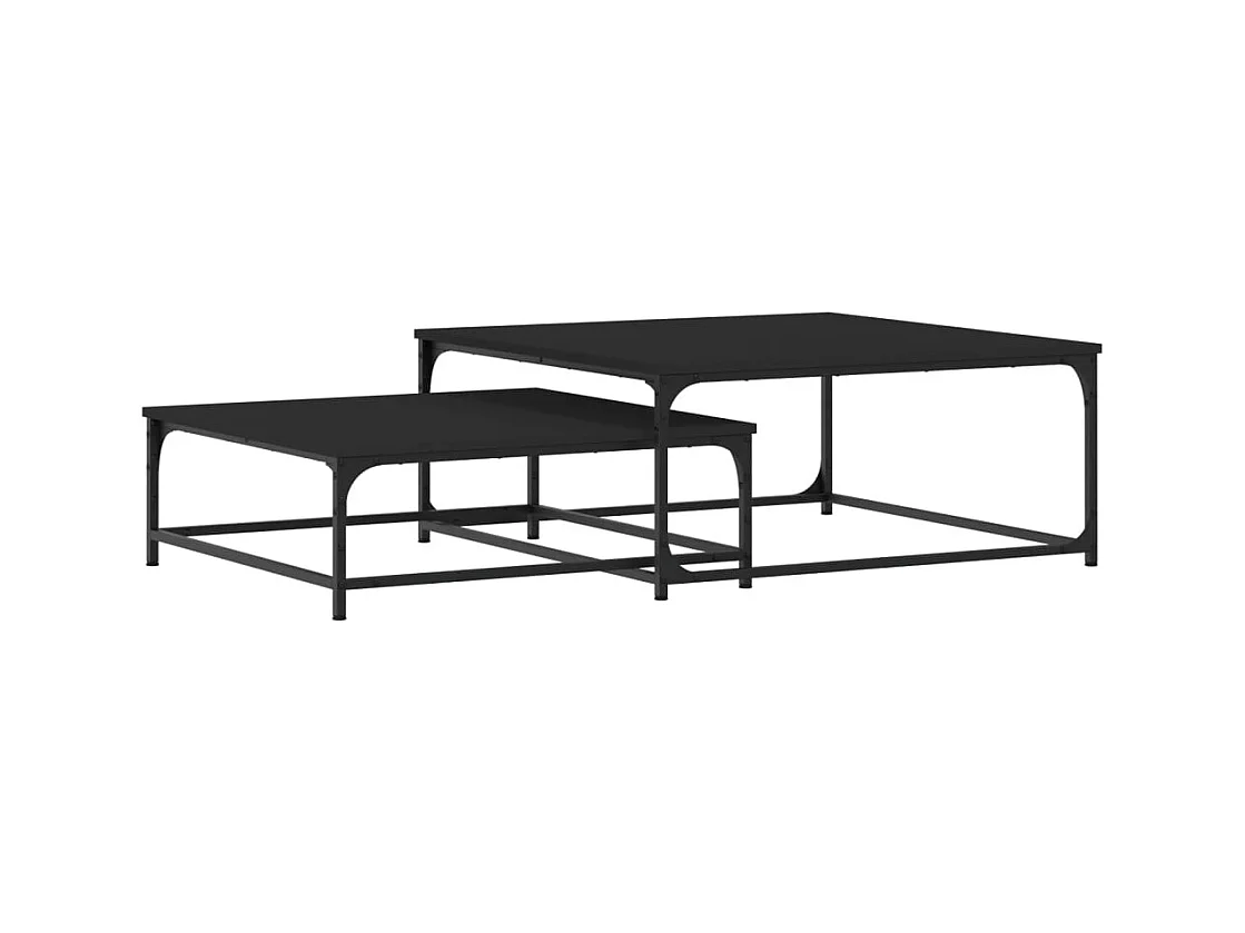 Tables basses gigognes de Salon 2 pcs noir bois d'ingénierie SHL73311