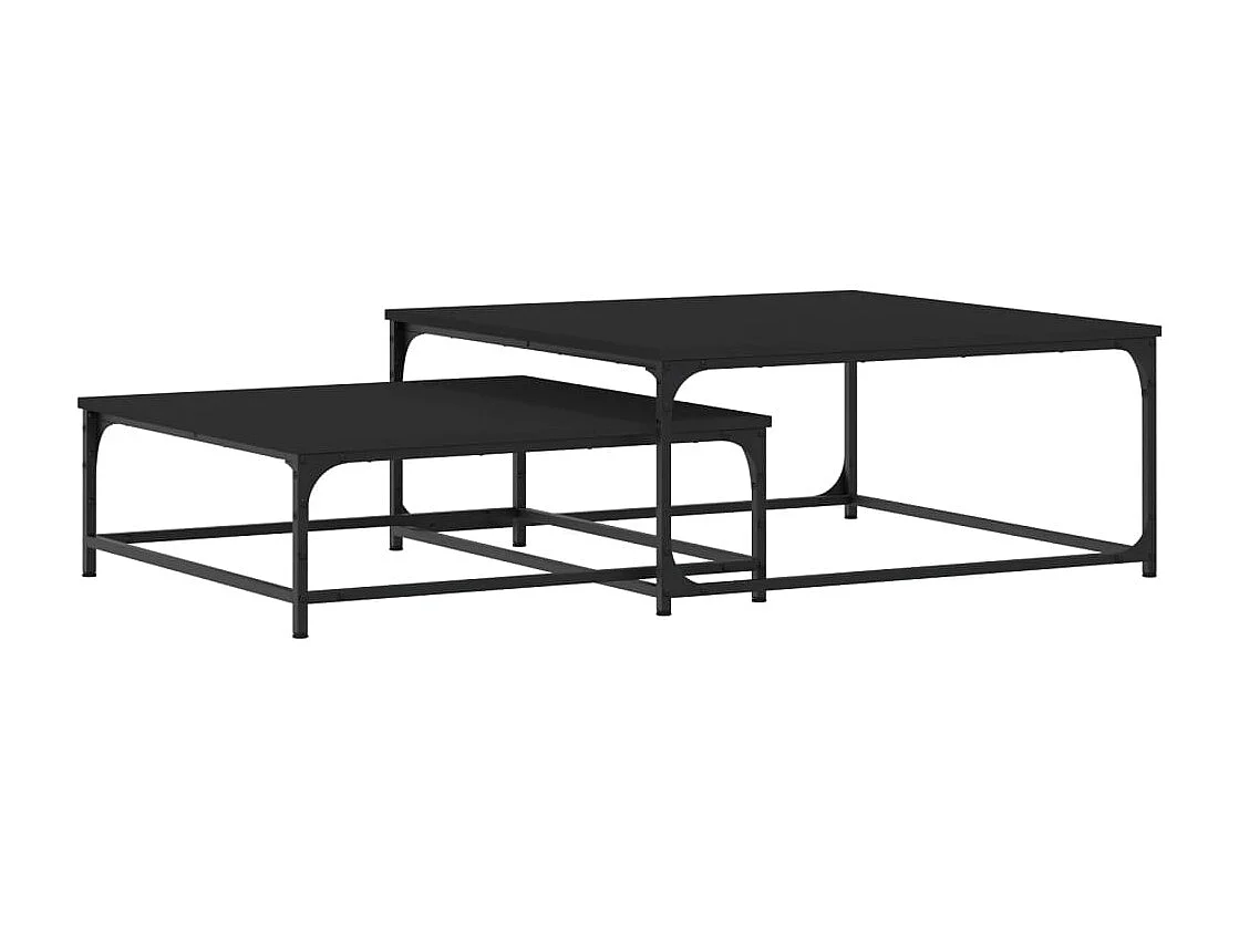 Tables basses gigognes de Salon 2 pcs noir bois d'ingénierie SHL73311