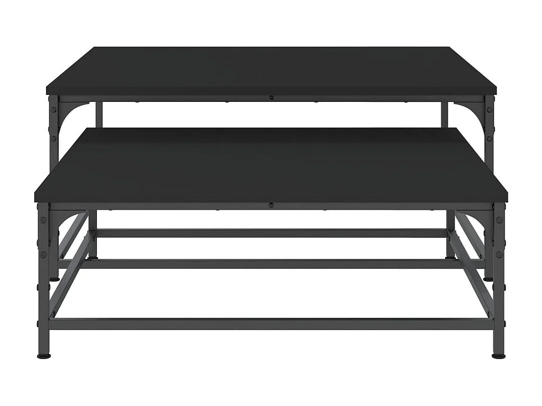 Tables basses gigognes de Salon 2 pcs noir bois d'ingénierie SHL73311