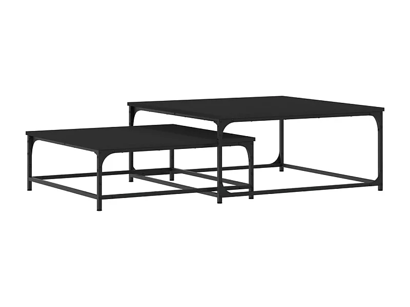 Tables basses gigognes de Salon 2 pcs noir bois d'ingénierie SHL73311