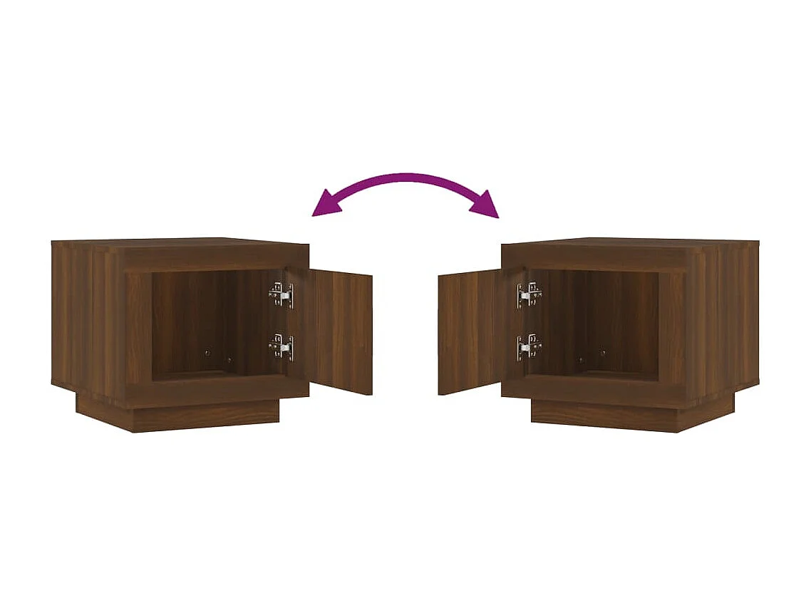 Couchtisch-Sofatisch-Beistelltische Braun Eichen-Optik 51x50x45 cm Holzwerkstoff SHL16540