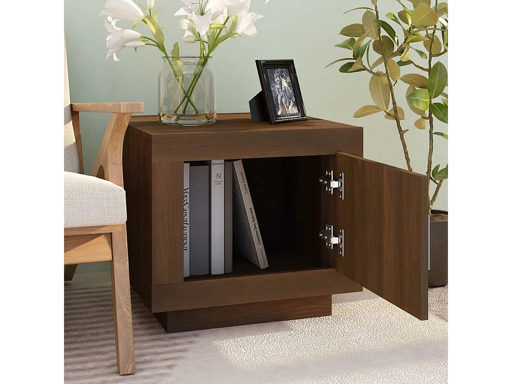 Couchtisch-Sofatisch-Beistelltische Braun Eichen-Optik 51x50x45 cm Holzwerkstoff SHL16540