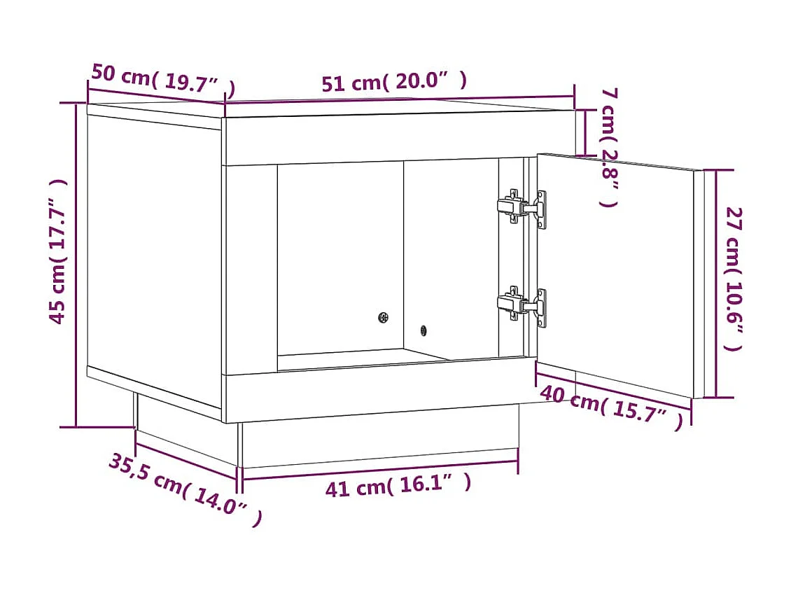 Couchtisch-Sofatisch-Beistelltische Braun Eichen-Optik 51x50x45 cm Holzwerkstoff SHL16540