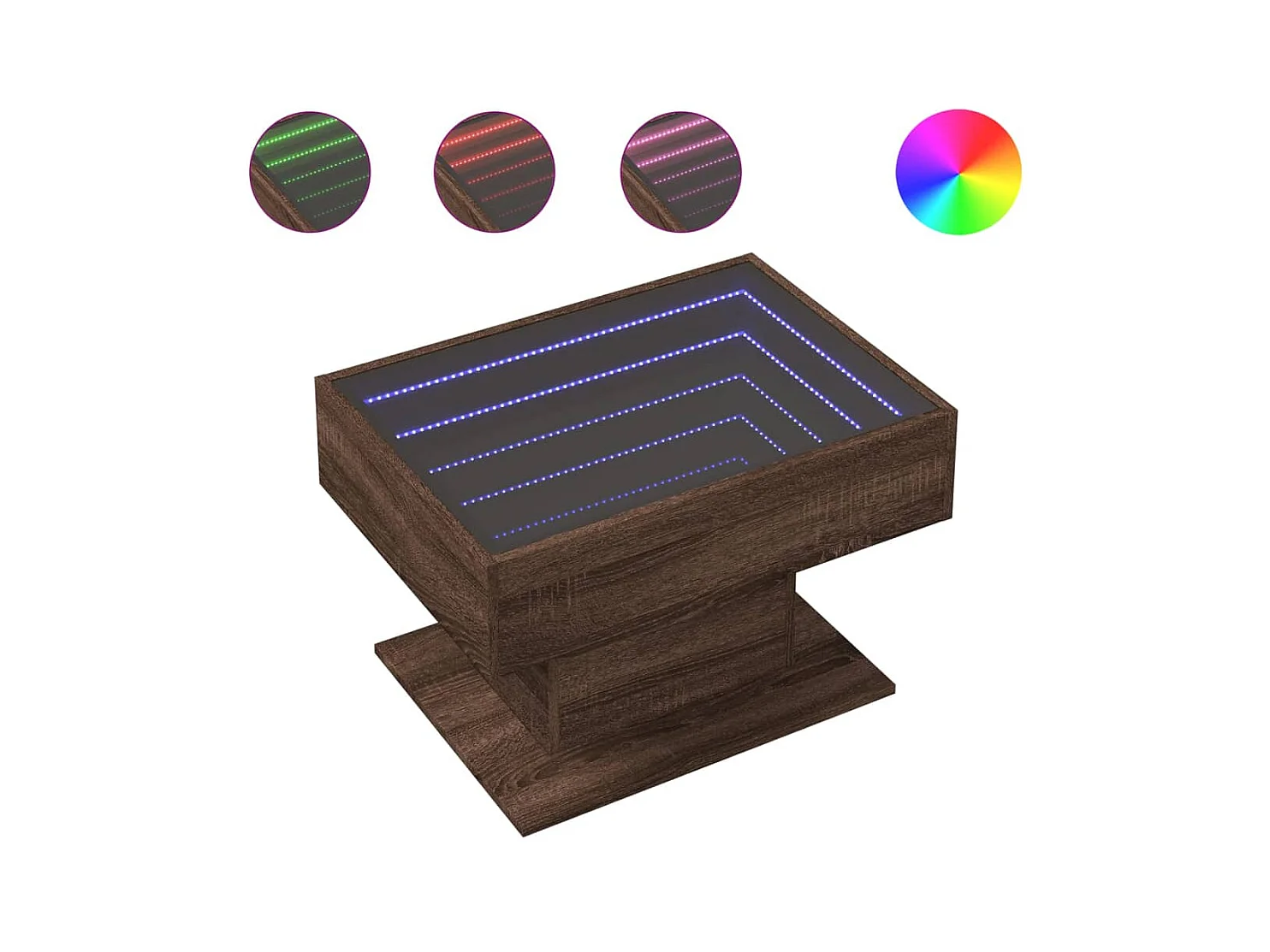 Mesa de centro-Mesa auxiliar madera contrachapada negro 60x60x42 cm SHL2636