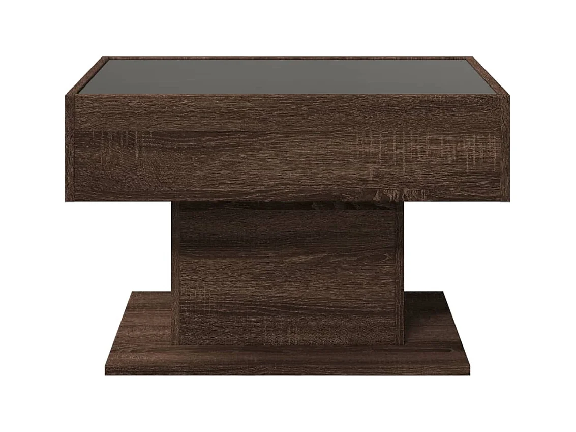 Mesa de centro-Mesa auxiliar madera contrachapada negro 60x60x42 cm SHL2636