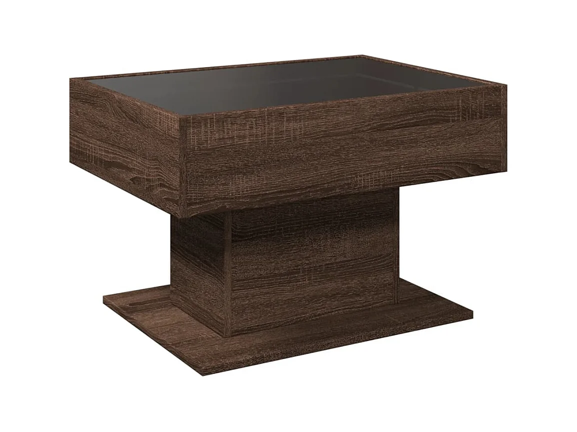 Mesa de centro-Mesa auxiliar madera contrachapada negro 60x60x42 cm SHL2636