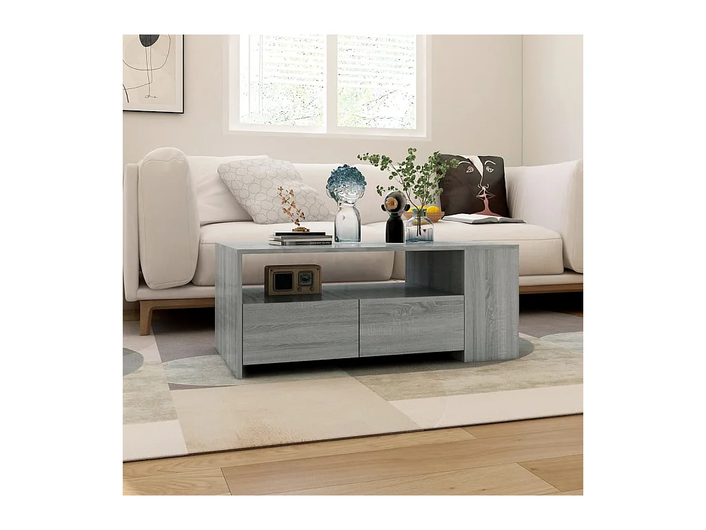 Mesa de centro | Mesa auxiliar madera contrachapada negro 100x50x45 cm SHL3569