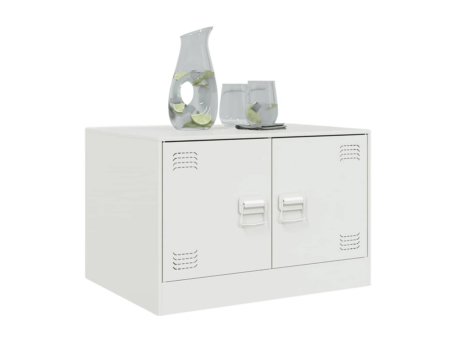 Couchtisch-Wohnzimmertisch-Beistelltische Weiß 67x50x44 cm Stahl SHL80119