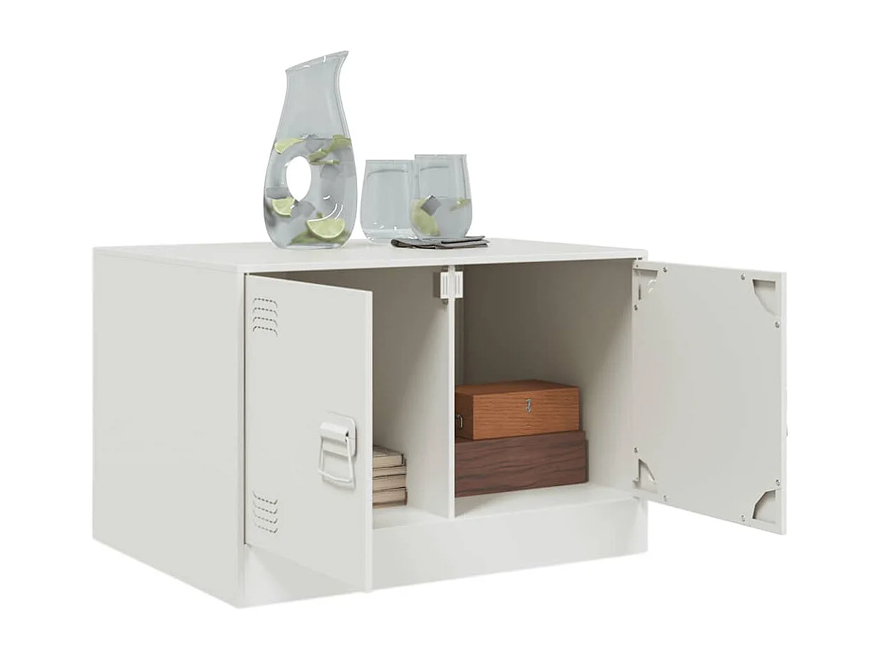 Couchtisch-Wohnzimmertisch-Beistelltische Weiß 67x50x44 cm Stahl SHL80119