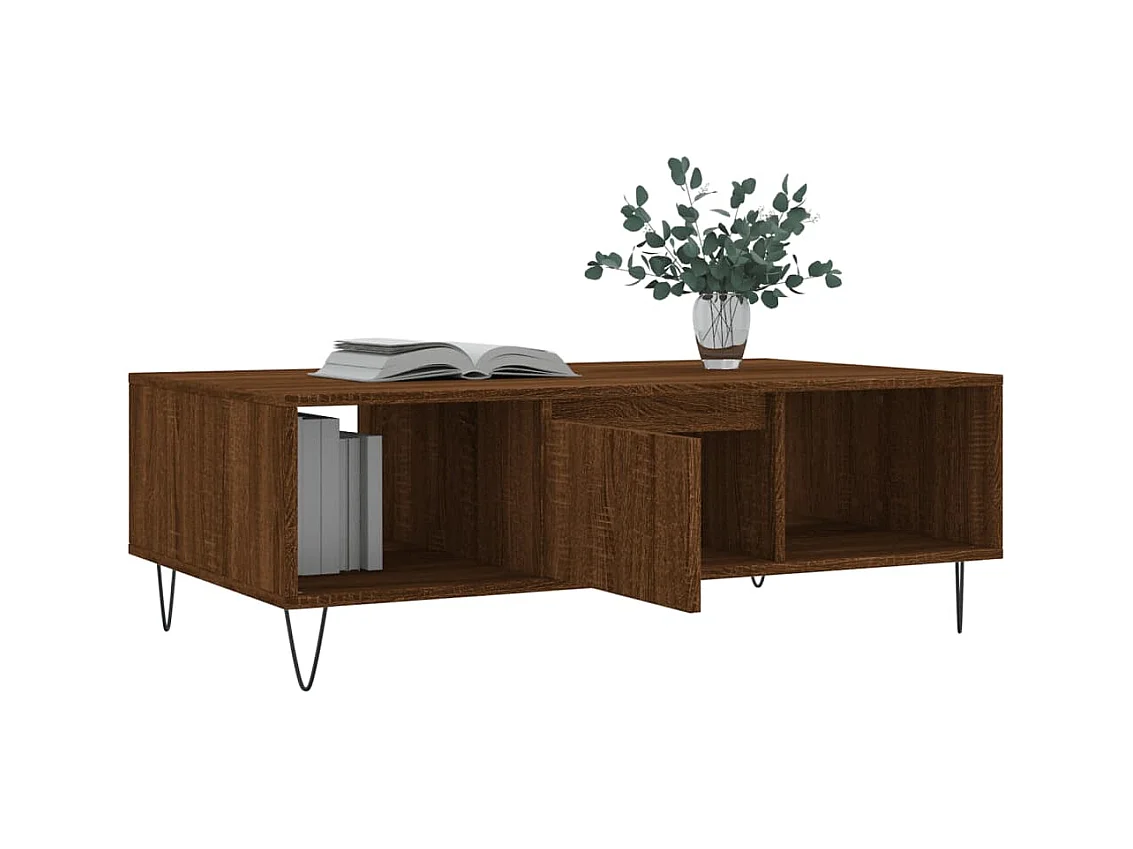 Mesa de centro | Mesa auxiliar madera de ingeniería marrón roble 50x46x35 cm SHL2231