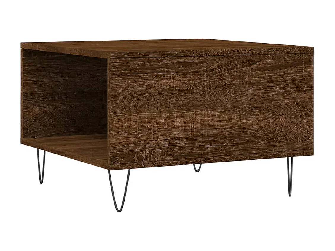 Mesa de centro | Mesa auxiliar madera ingeniería metal roble Sonoma 70x50x50cm SHL2764