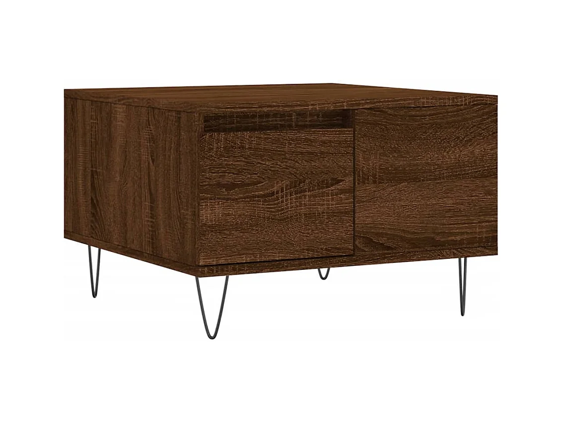 Table basse salon-Table d'appoint chêne marron 55x55x36,5 cm bois d'ingénierie SHL39550