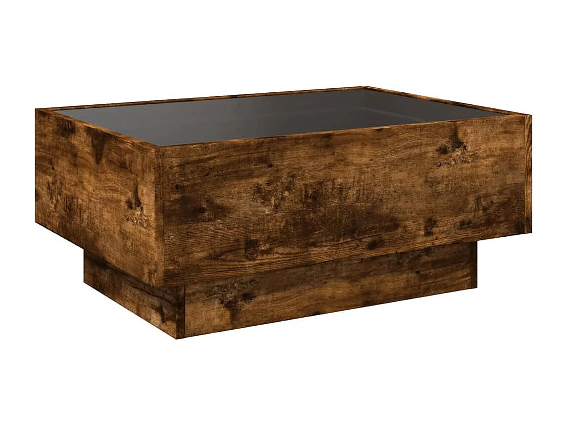 LED Couchtisch-Beistelltische-Sofatisch Räuchereiche 70x50x30 cm Holzwerkstoff SHL65843