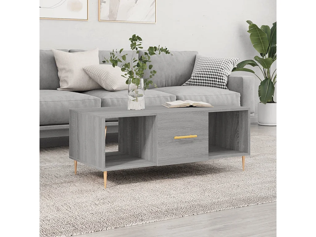 Couchtisch-Wohnzimmertisch-Beistelltische Grau Sonoma 102x50x40 cm Holzwerkstoff SHL90274