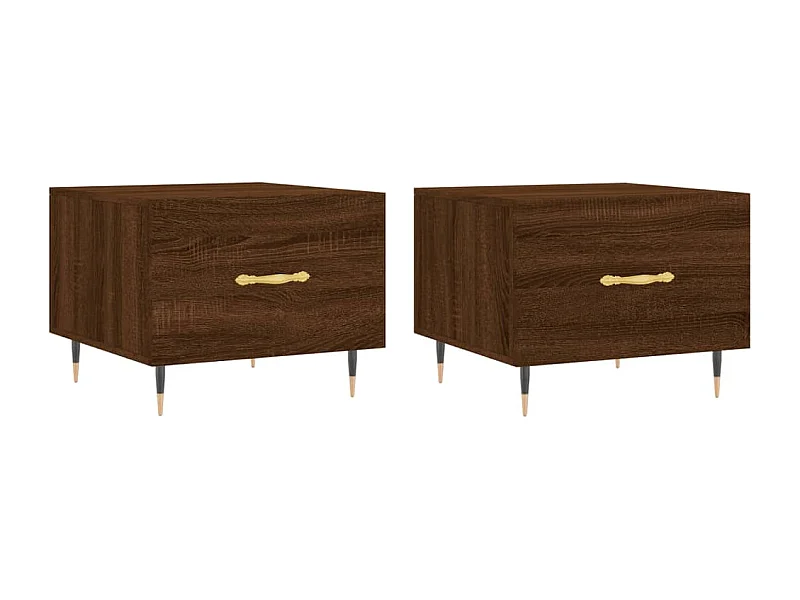Tables basses salon-Tables d'appoint 2 pcs chêne marron 50x50x40 cm bois d'ingénierie SHL74783