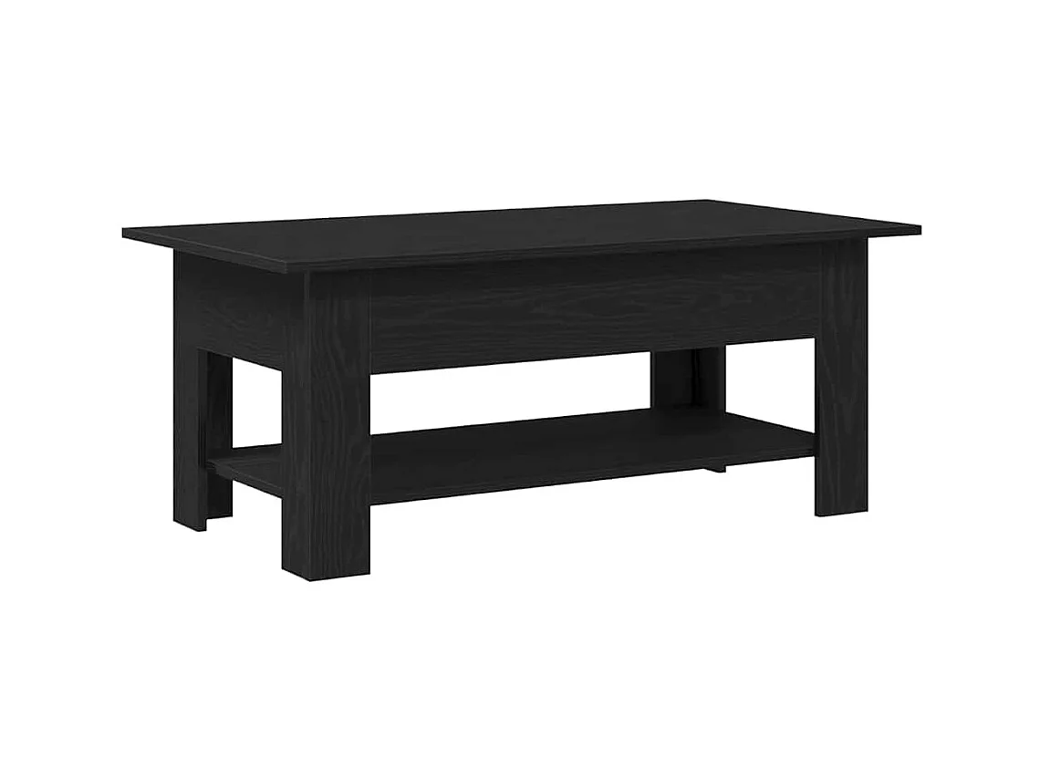 Table basse salon-Table d'appoint chêne noir 102x55x42 cm en bois aggloméré SHL76711