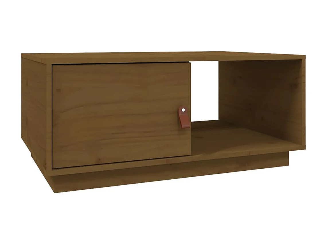 Table basse salon-Table d'appoint Marron miel 80x50x35,5 cm Bois massif de pin SHL72717