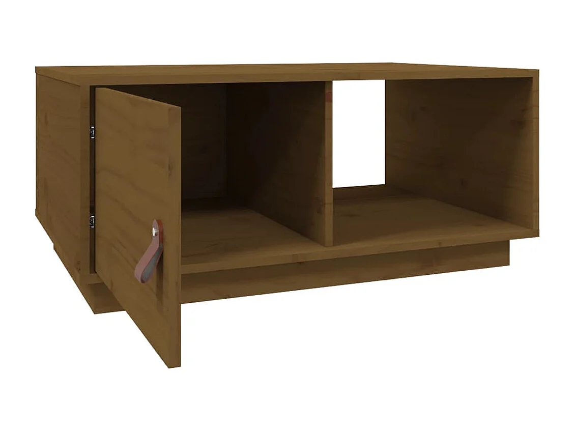 Table basse salon-Table d'appoint Marron miel 80x50x35,5 cm Bois massif de pin SHL72717