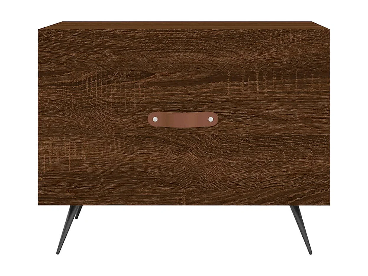 Couchtisch 2er Set-Sofatisch-Beistelltische Braun Eichen-Optik 50x50x40 cm Holzwerkstoff SHL50240