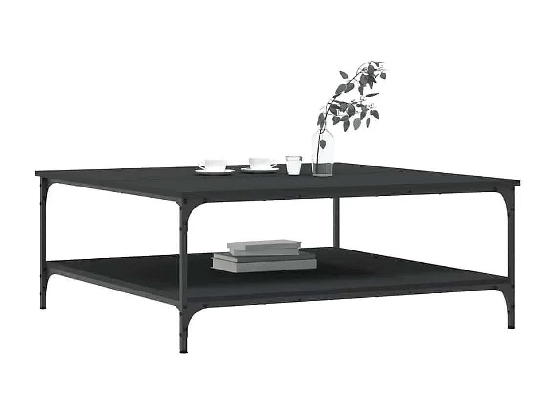 Couchtisch-Wohnzimmertisch-Beistelltische Schwarz 100x100x40 cm Holzwerkstoff SHL53541