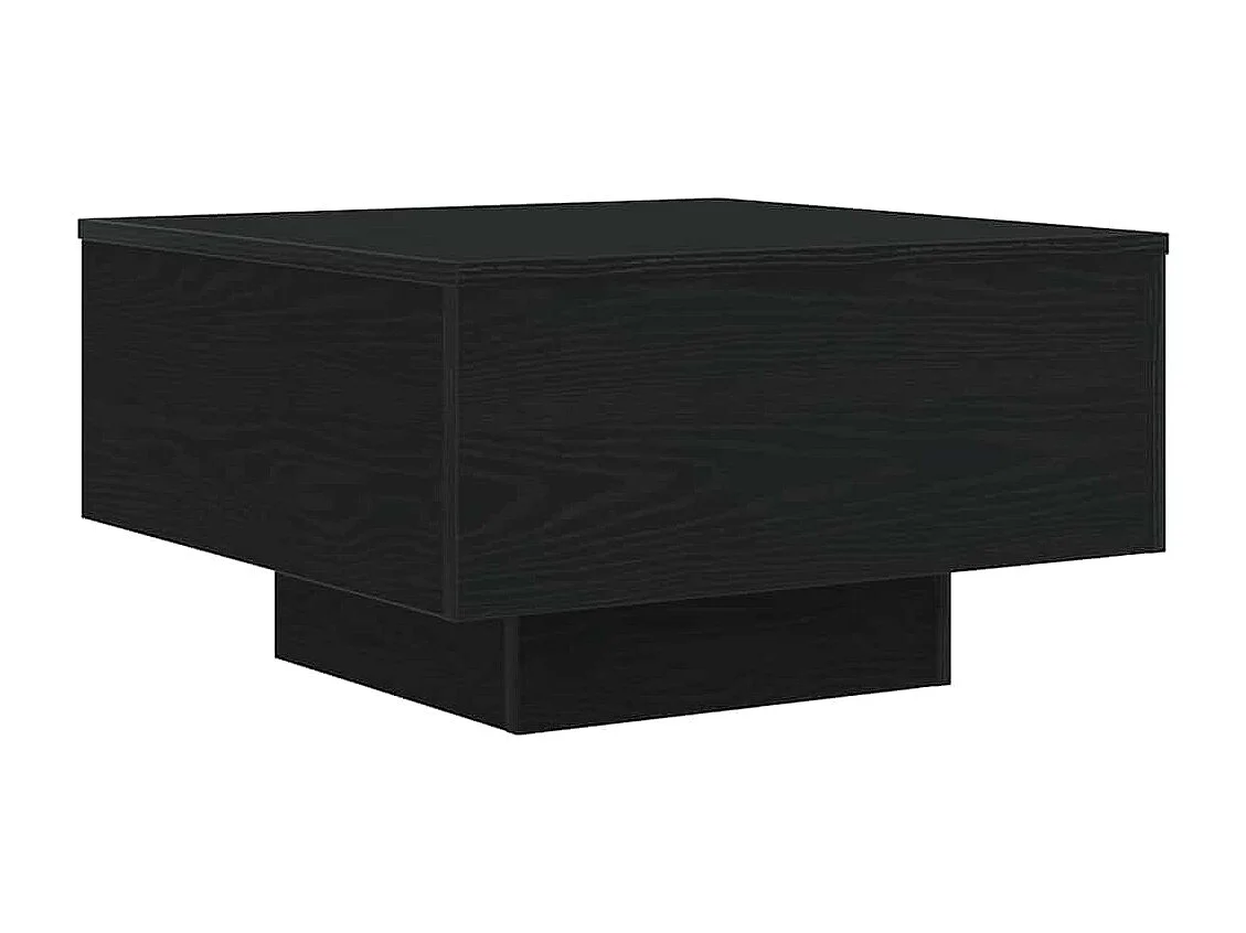 Table basse salon-Table d'appoint avec lumières LED Chêne noir 55x55x31 cm SHL32019
