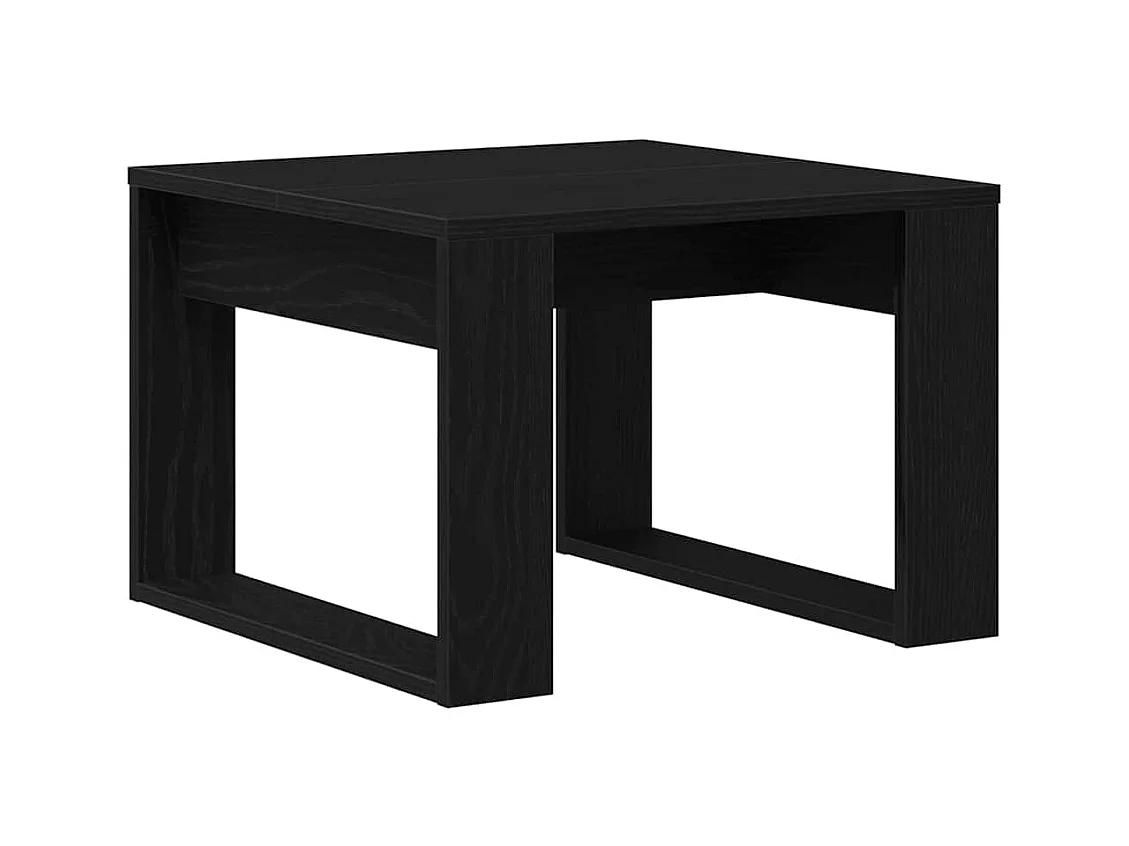 Table d'appoint en chêne noir - 50x50x35 cm, en bois d'ingénierie SHL95486