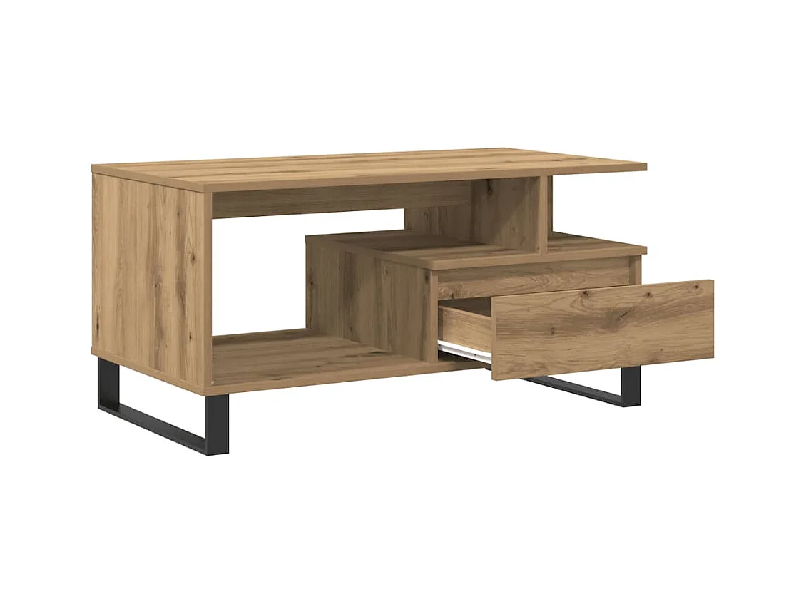 Mesa de centro-Mesa auxiliar-Mesita de centro de madera contrachapada gris 103,5x60x35cm SHL3157