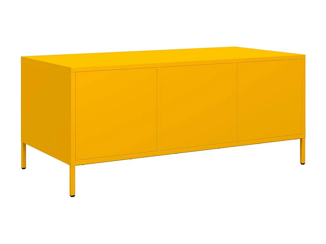 Mesa de centro | Mesa de apoio 101.5x50x43.5 cm aço laminado frio amarelo mostarda