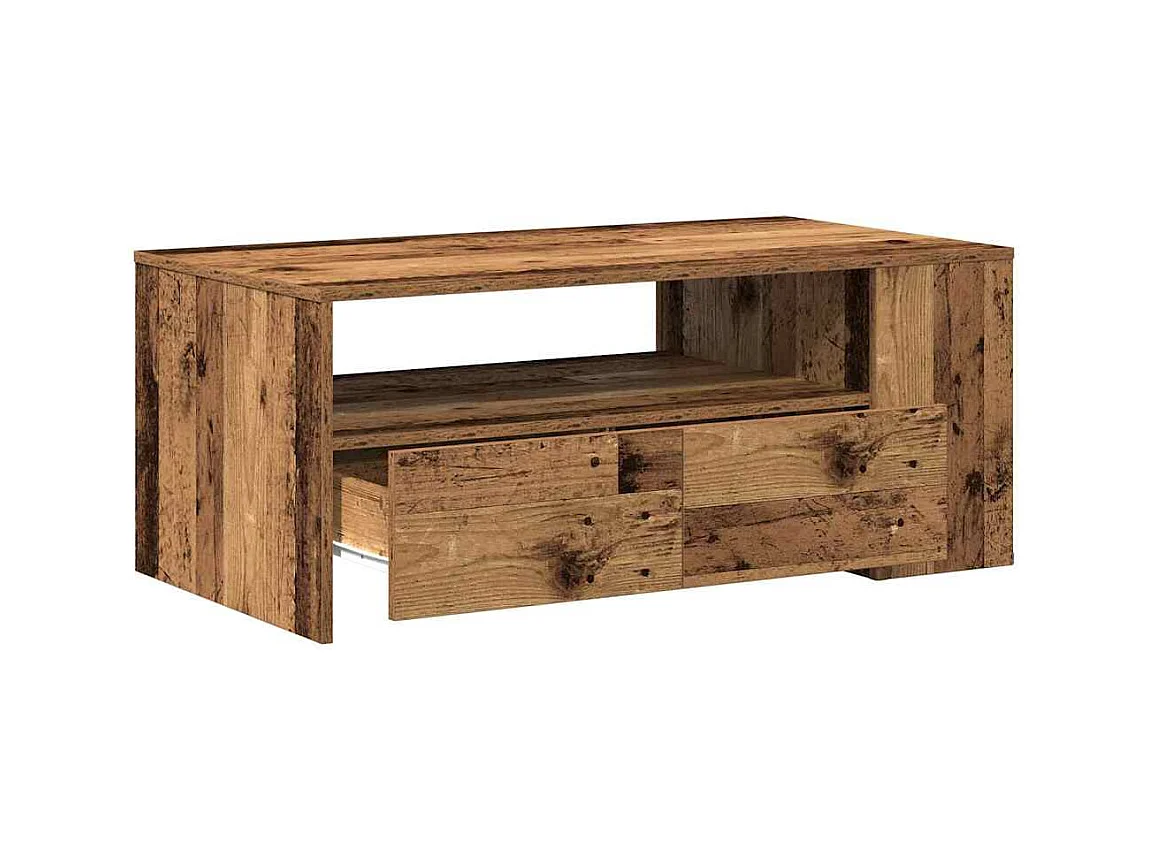 Mesa de centro-Mesa auxiliar-Mesita de centro madera contrachapada gris hormigón 96x50x45 cm SHL2543