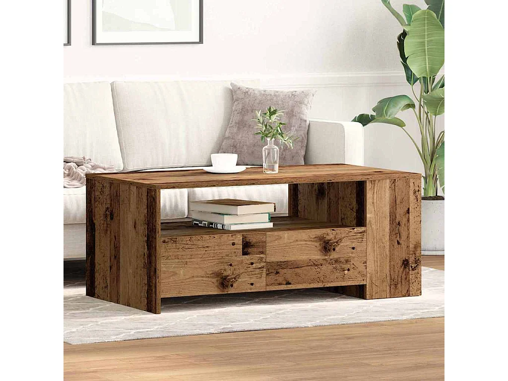 Mesa de centro | Mesa de apoio with Drawer Madeira antiga 102x55x43.5 cm
