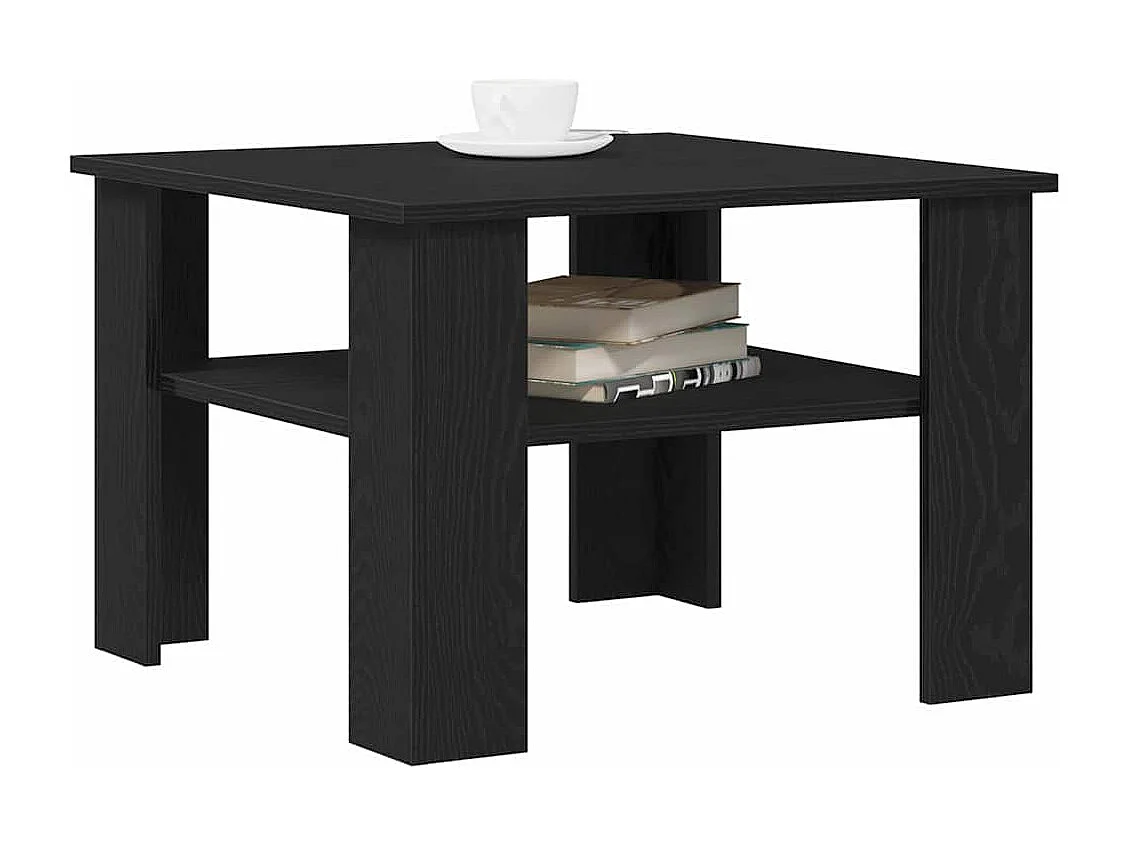 Tavolino da Salotto-Tavolino Basso Rovere Nero 60x60x42 cm SHL9258