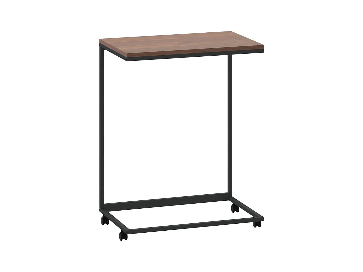 Mesa de centro | Mesa de apoio c/ rodas 55x35x70 cm madeira processada preto