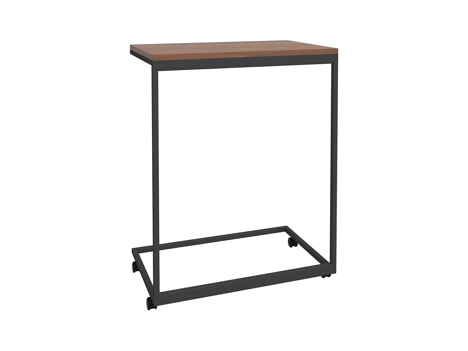 Mesa de centro | Mesa de apoio c/ rodas 55x35x70 cm madeira processada preto