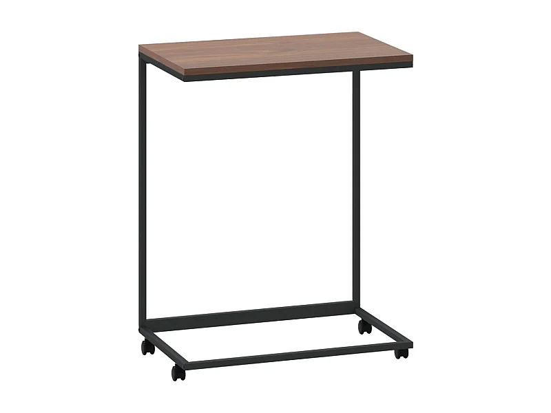 Table basse salon-Table d'appoint avec roues noir 55x35x70 cm bois d'ingénierie SHL73457