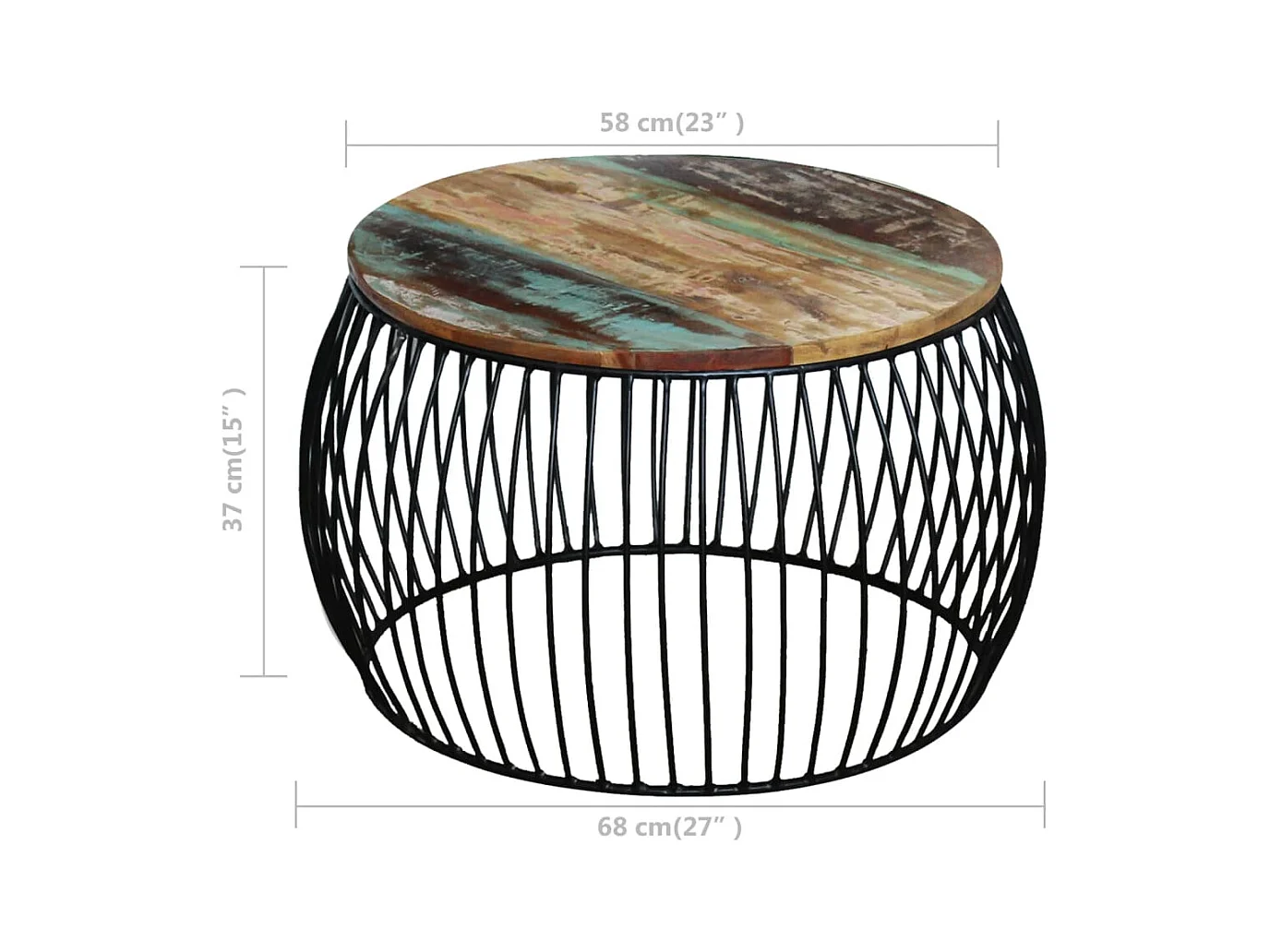 Mesa de centro | Mesa auxiliar salon de madera contrachapada blanca 55x36x59,5 cm SHL4341