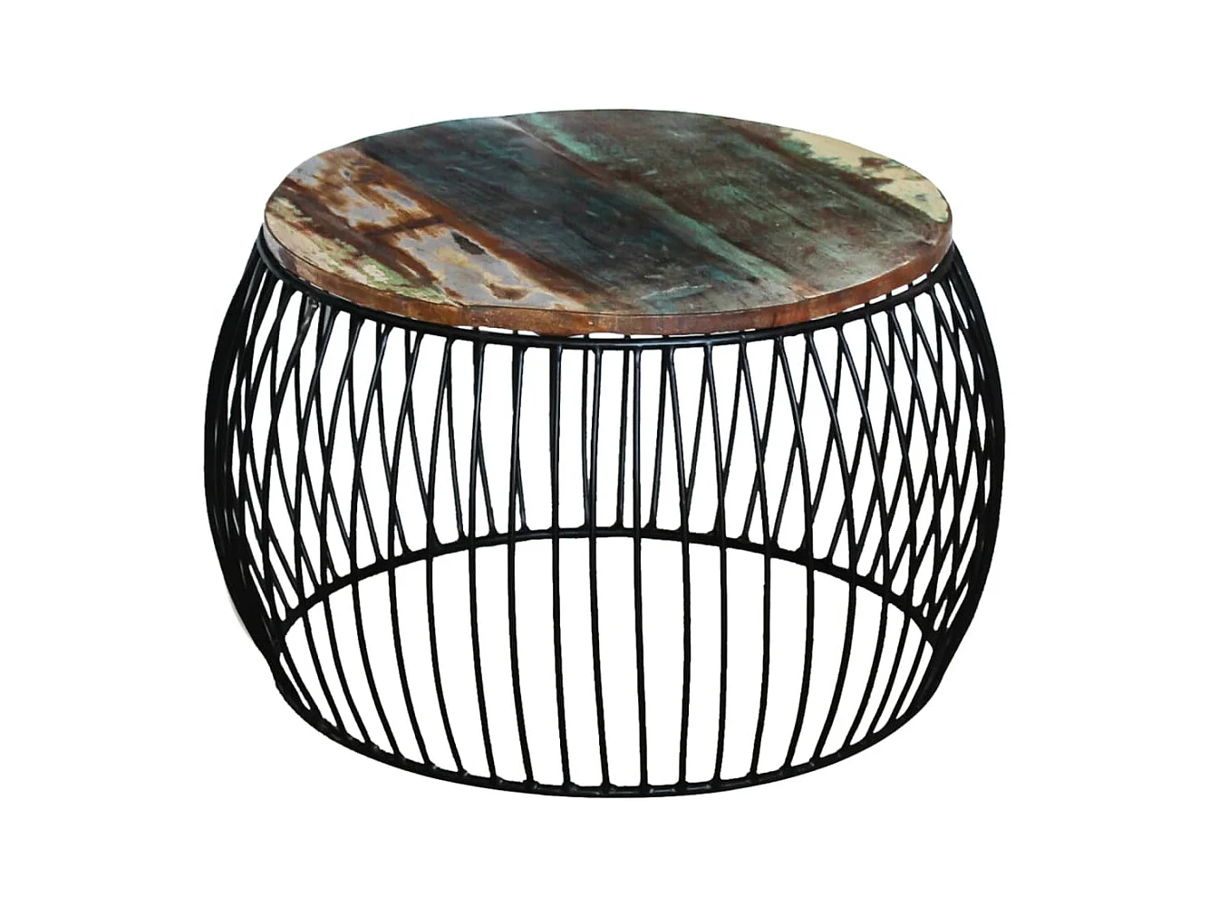 Mesa de centro | Mesa auxiliar salon de madera contrachapada blanca 55x36x59,5 cm SHL4341