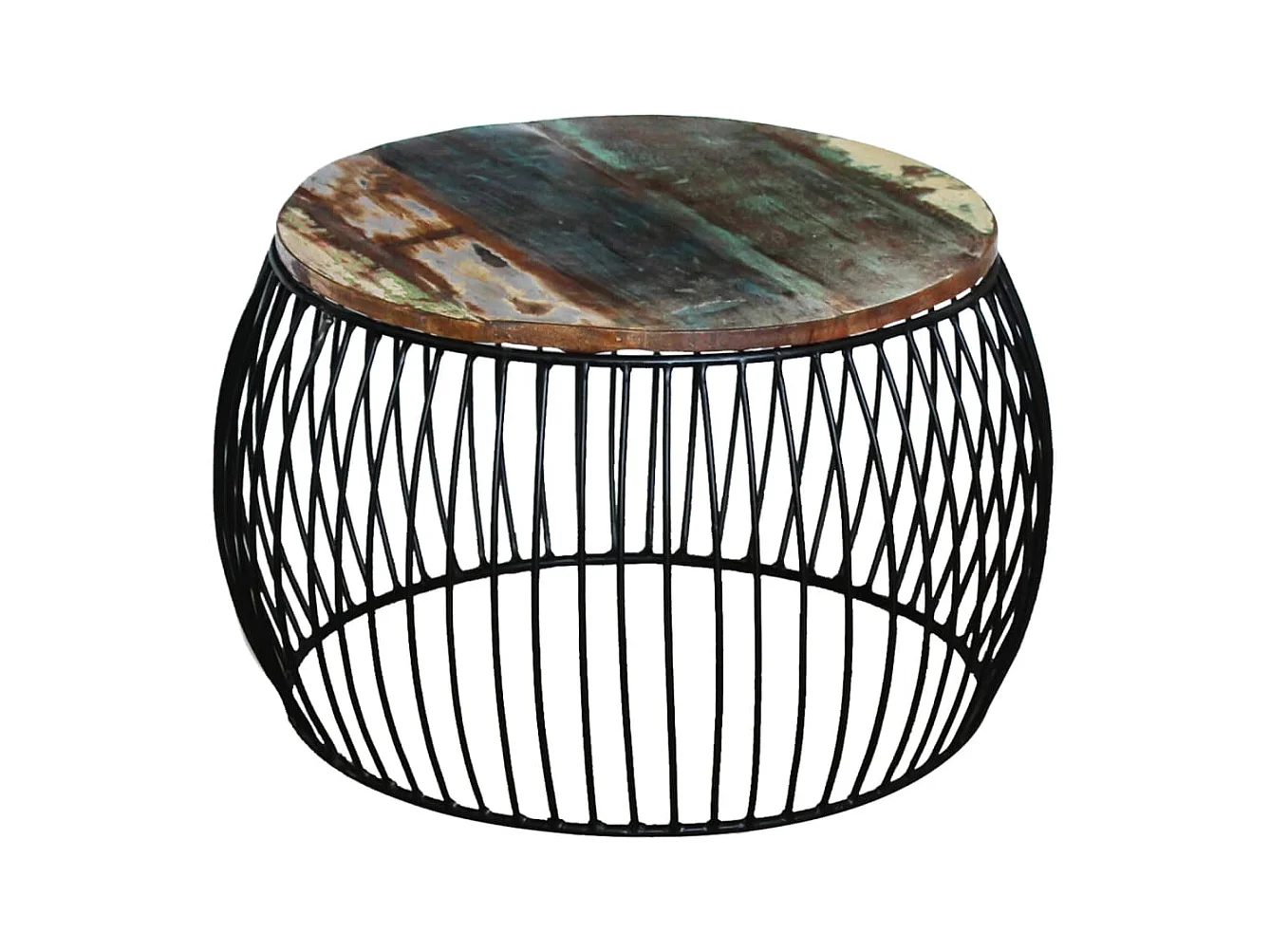 Mesa de centro | Mesa auxiliar salon de madera contrachapada blanca 55x36x59,5 cm SHL4341