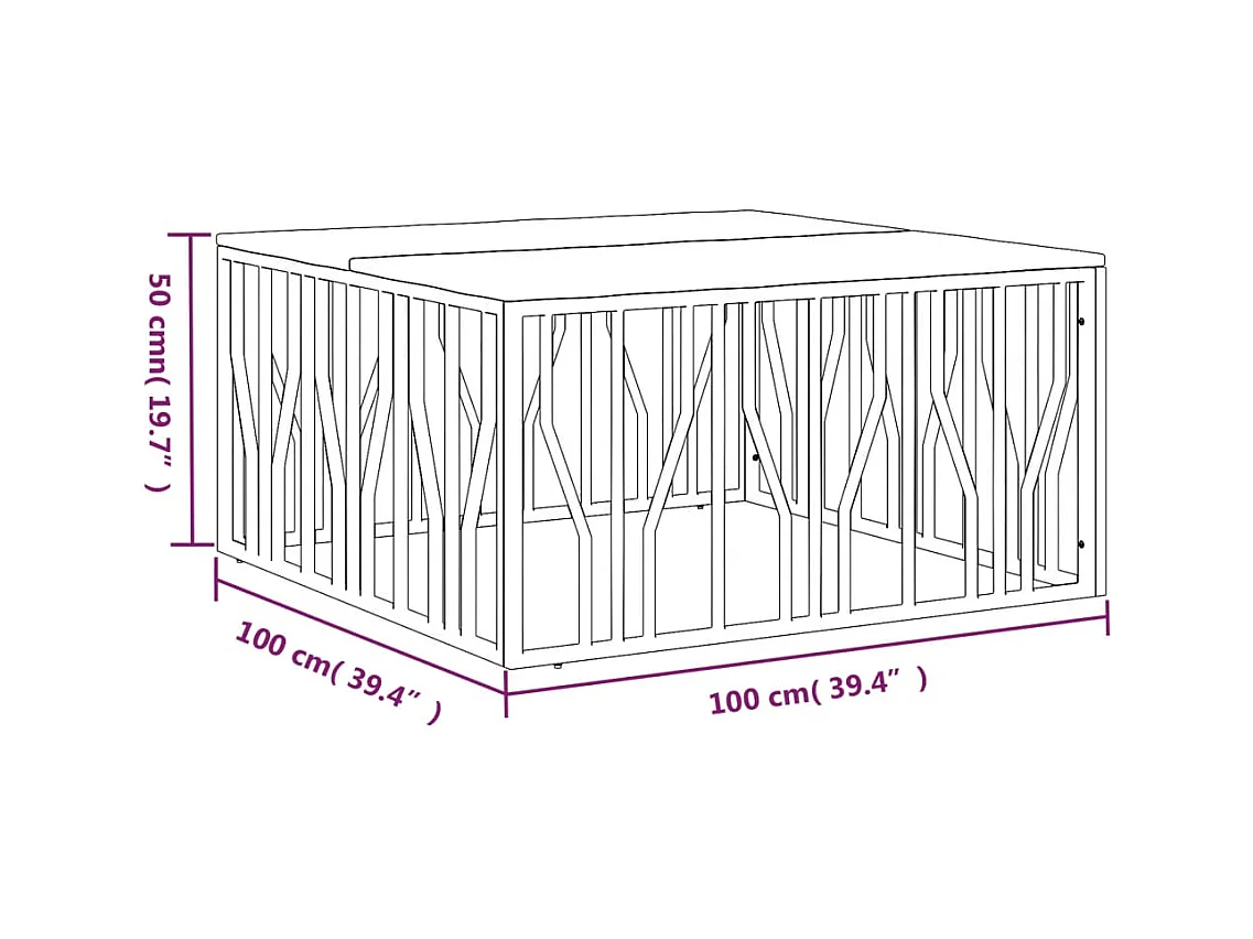 Mesa de centro | Mesa auxiliar con Infinity LED marrón roble 50x50x41 cm SHL2183
