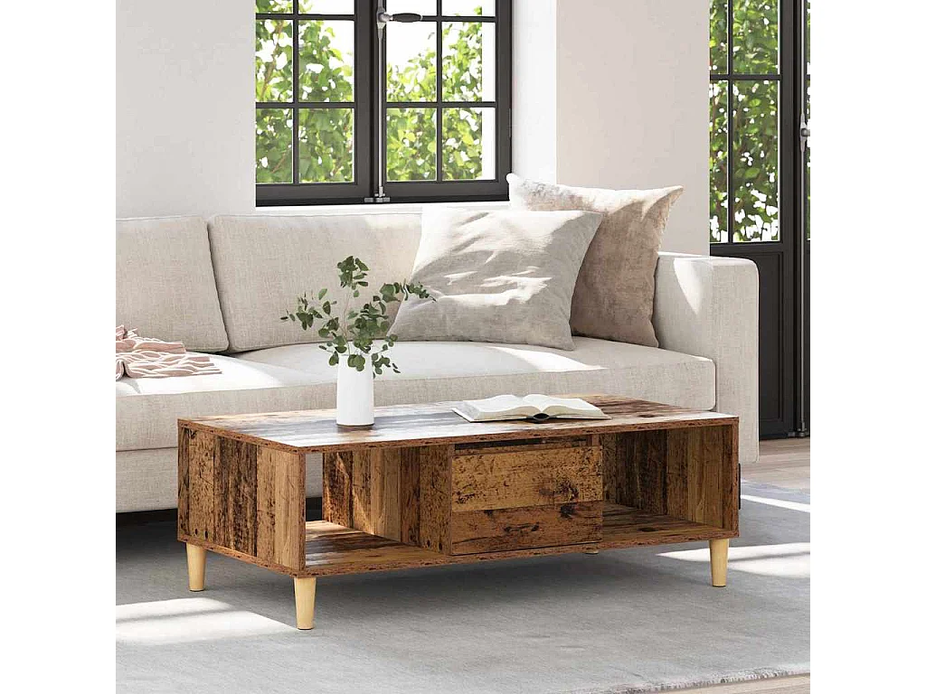 Salontafel | Koffietafel Oud hout 103.5 x 60 x 35 cm Bewerkt hout