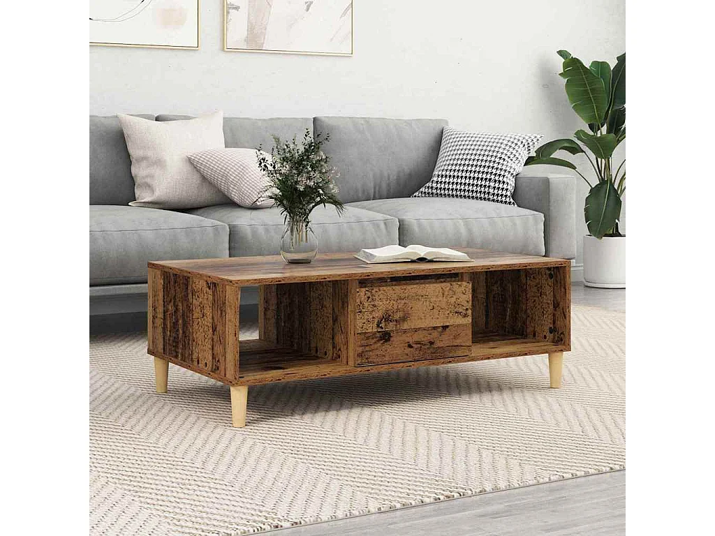Salontafel | Koffietafel Oud hout 103.5 x 60 x 35 cm Bewerkt hout