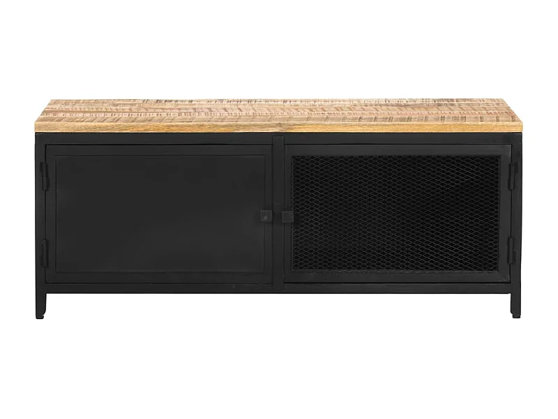 Table basse salon-Table d'appoint 90x50x37 cm Bois massif de manguier brut SHL15602