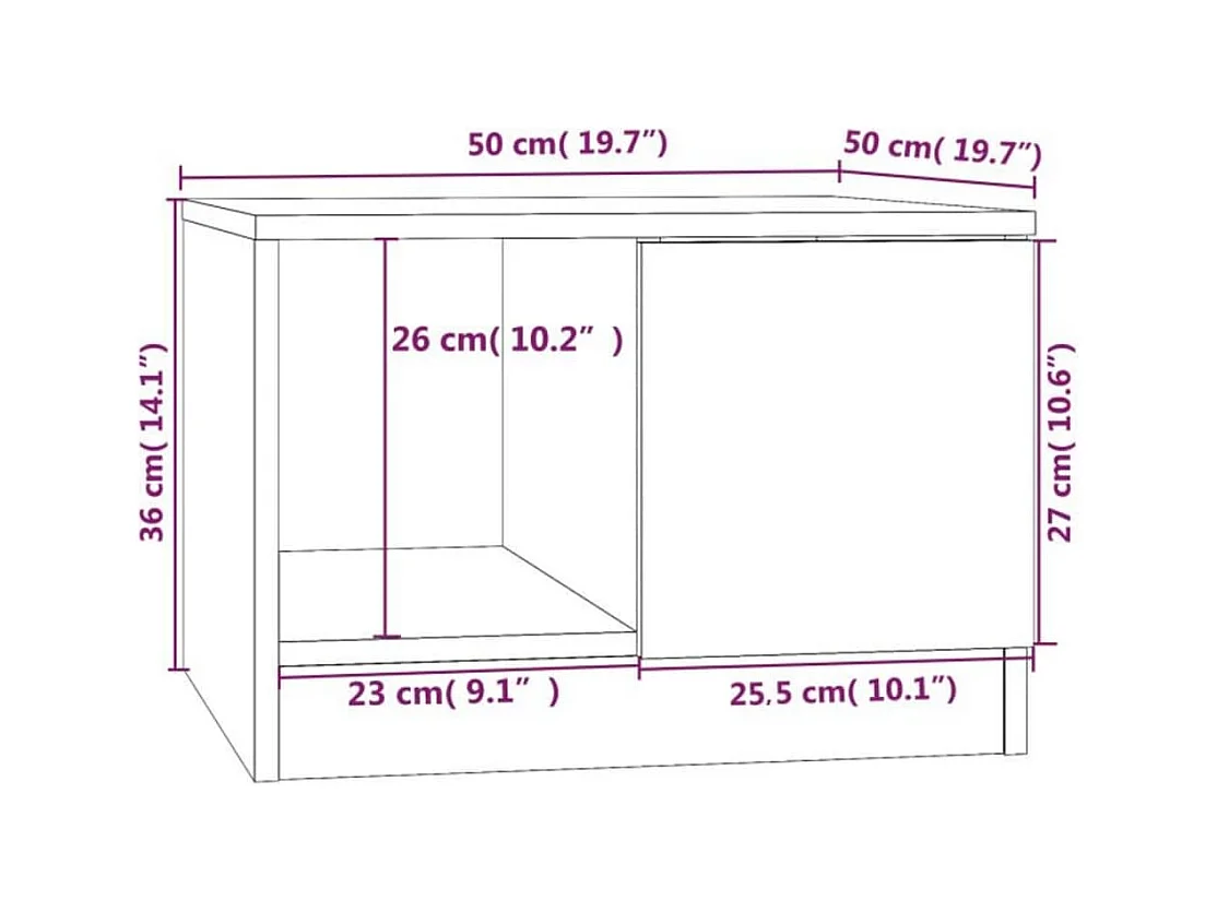 Table basse salon-Table d'appoint gris béton 50x50x36 cm bois d'ingénierie SHL95081