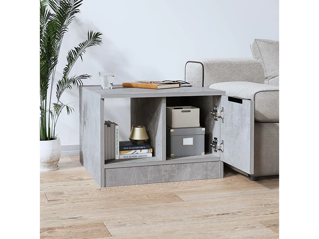 Couchtisch-Sofatisch-Beistelltische Betongrau 50x50x36 cm Holzwerkstoff SHL42889