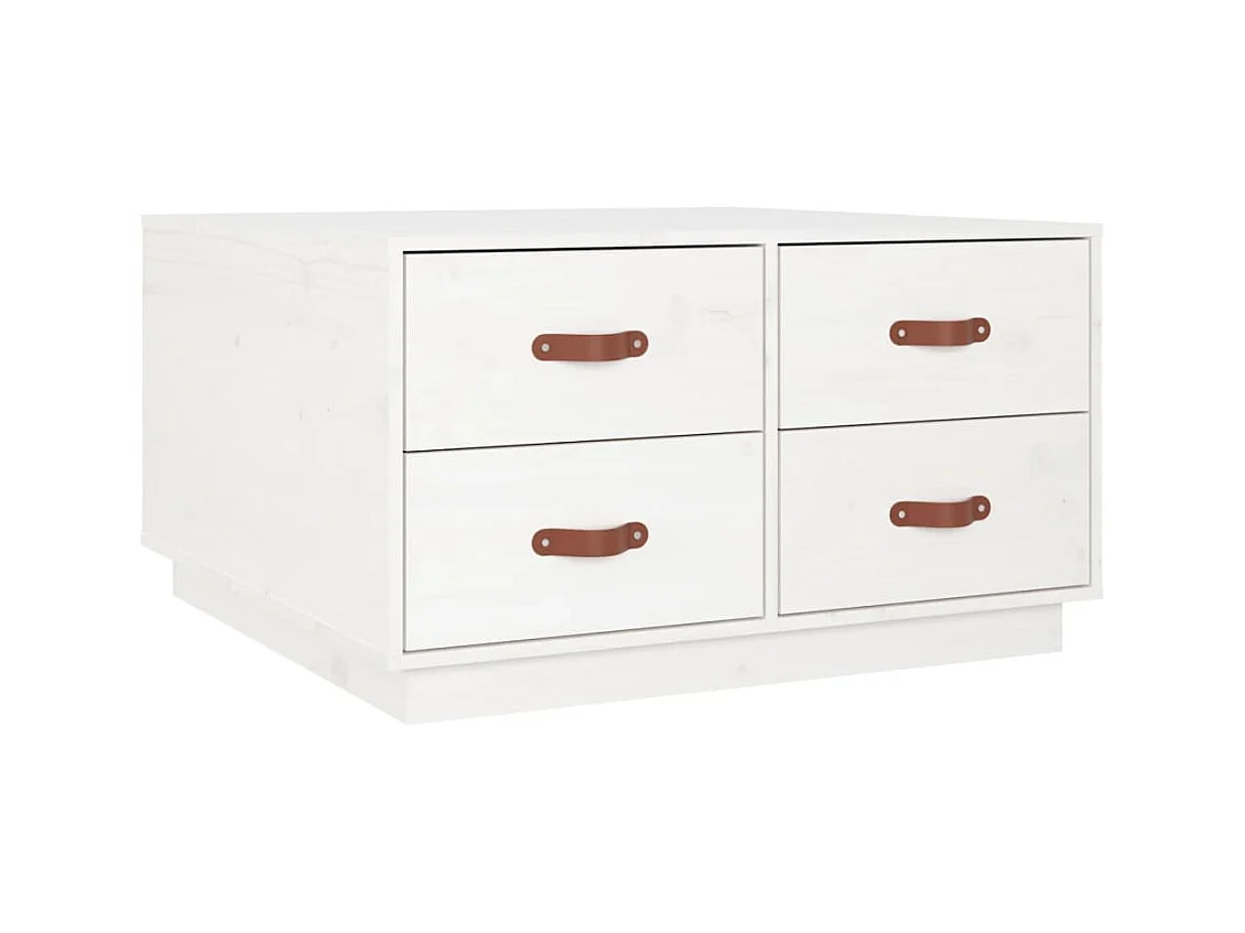 Table basse salon-Table d'appoint Blanc 80x80x45 cm Bois massif de pin SHL73819