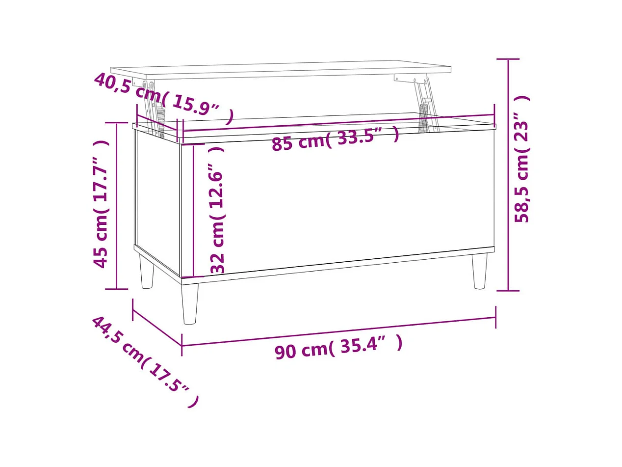 Mesa de centro | Mesa auxiliar madera contrachapada roble ahumado 90x50x40 cm SHL4194
